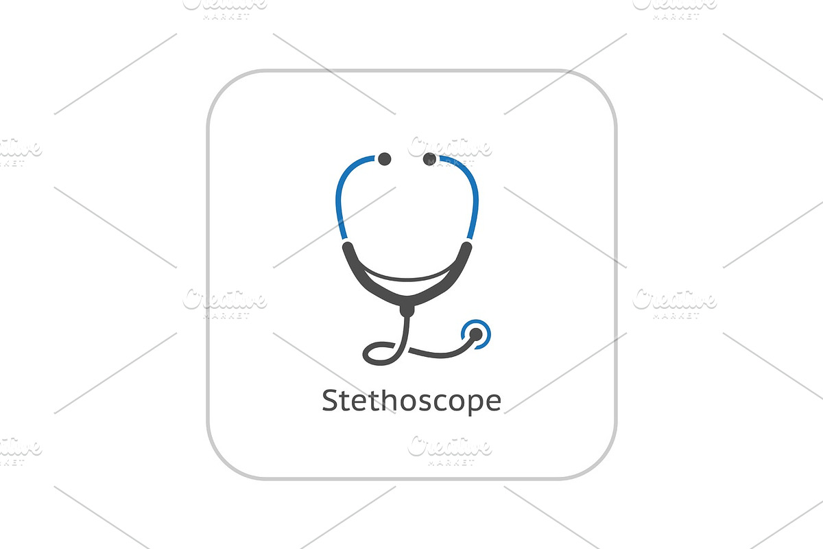 Stethoscope and Medical Services Icon. Flat Design., an Object Graphic by PictureInStock