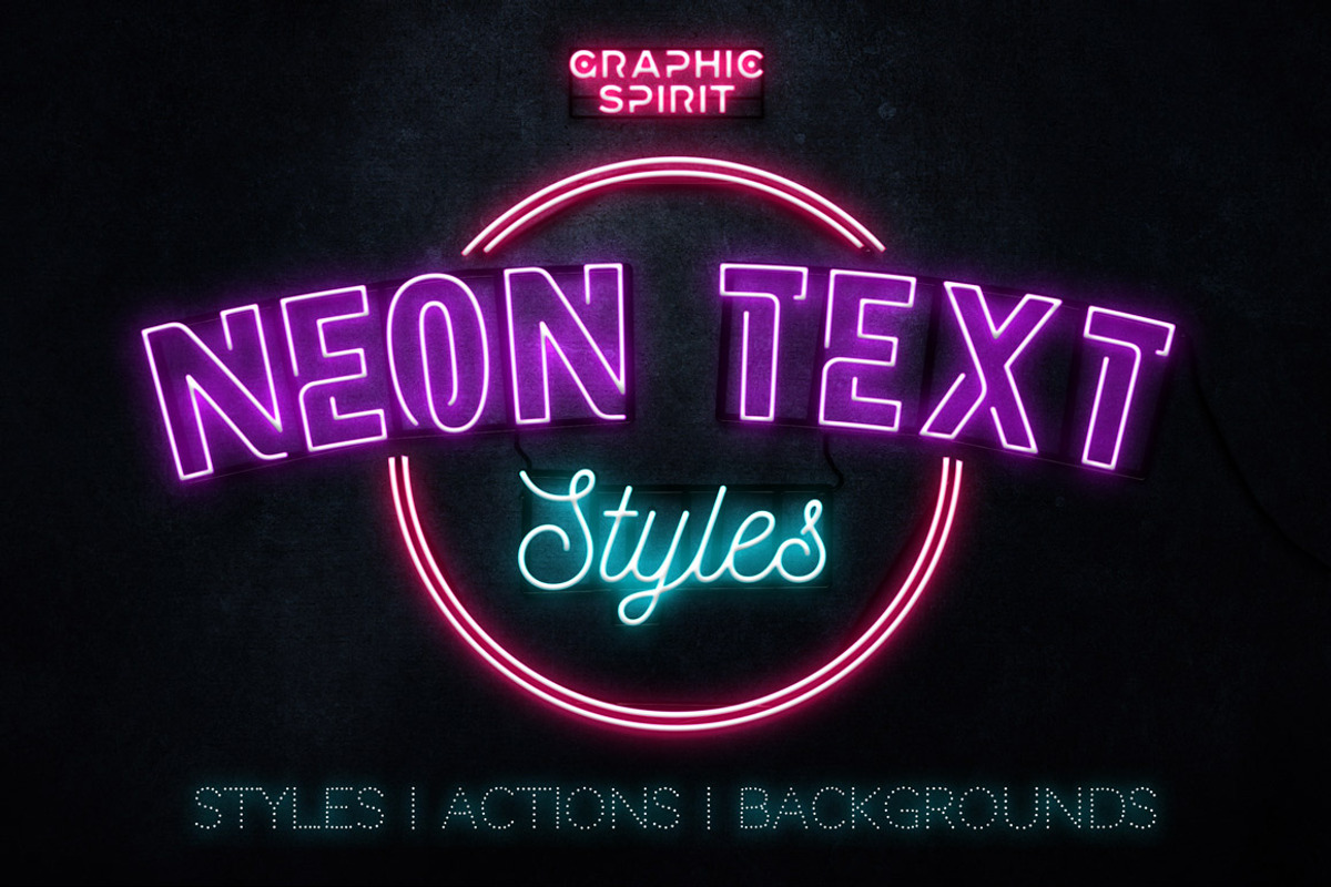 Neon Text Layer Styles FREE BRUSHES, a Layer Style Add-On by Graphic Spirit (Photo 2 of 9)