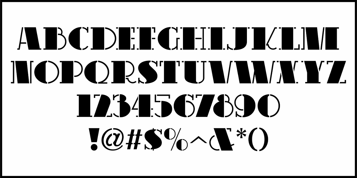 Textile Stencil JNL, a Font by Jeff Levine Fonts (Photo 3 of 5)