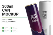 300ml Slim Can Mockup, a Packaging Mockup by AY Mock-Ups (Thumbnail 1 of 10)