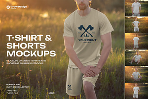 7 Mockups of Men's T-Shirt Outdoors