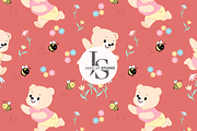 Bear Bee - Peach, a Pattern Graphic by Jaselvii Studio (Thumbnail 6 of 6)