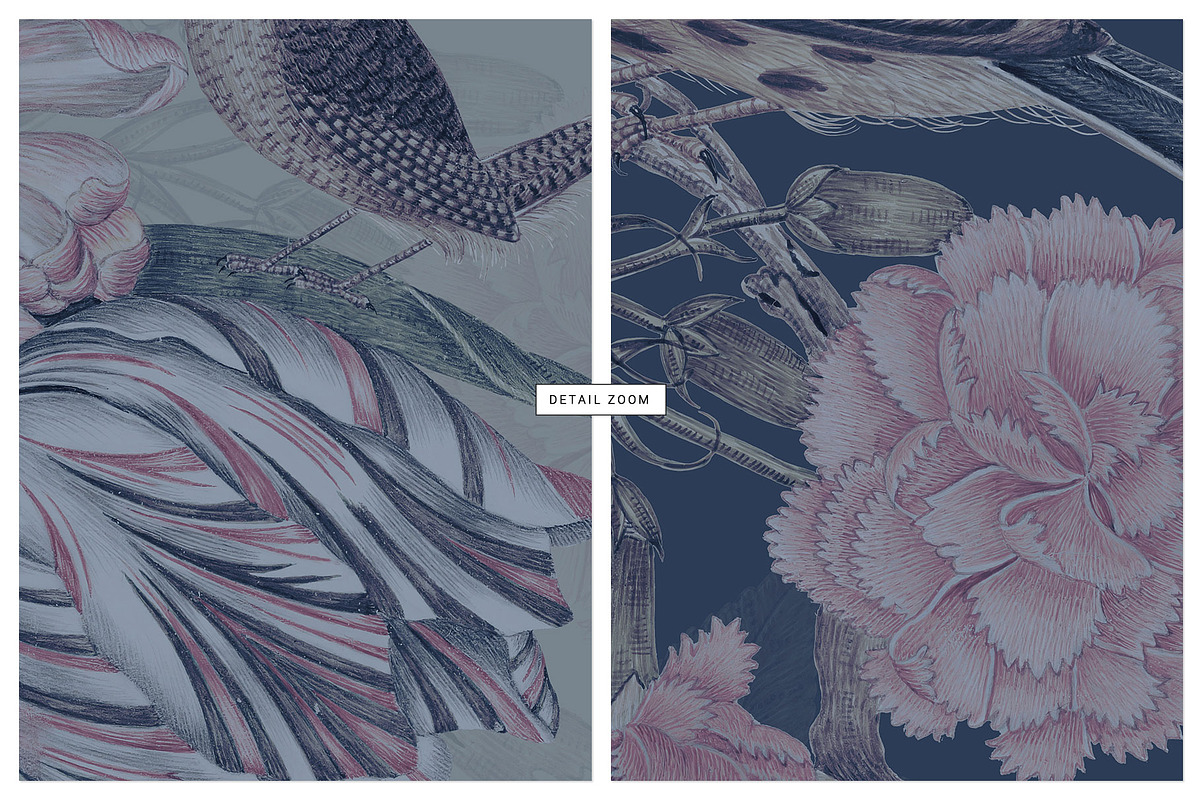 Rosavin Botanical Birds Patterns!, a Pattern Graphic by Pink Linen (Photo 4 of 10)