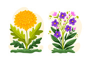 Cozy Flowers Vector Set, an Object Illustration by Thkatefox (Thumbnail 3 of 4)