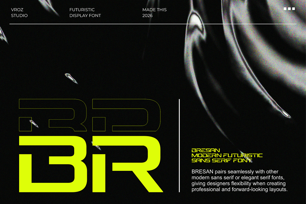 BERSAN – Futuristic Modern font, a Sans Serif Font by Vroz Studio (Photo 7 of 8)