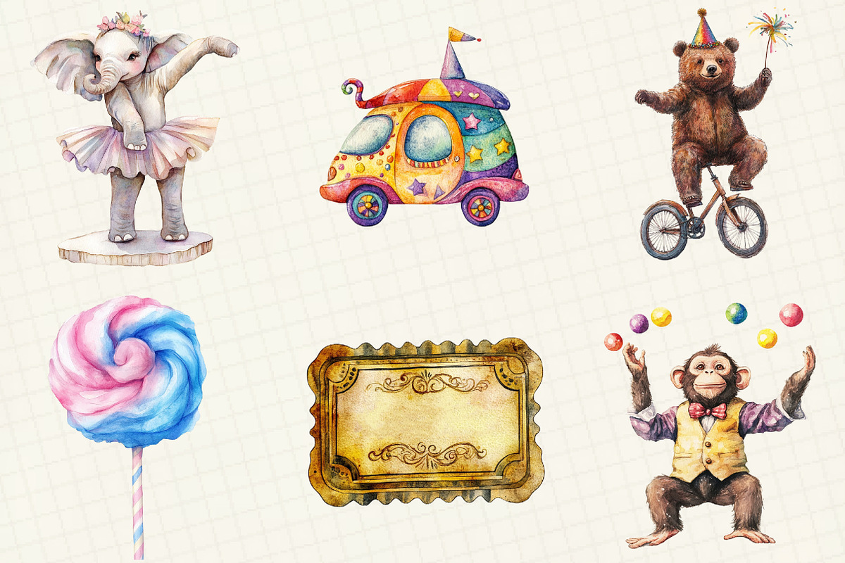 Circus Sublimation Clipart, an Illustration by OK Design (Photo 5 of 5)