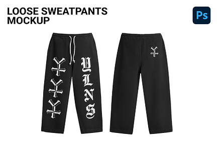 loose sweatpants mockup, a Bottom Mockup by yalanois