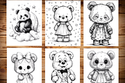 Cute Panda Coloring Pages for Kids, an Animal Illustration by LA Design (Thumbnail 4 of 10)