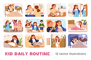 Daily routine of school girl kid set, a Person Illustration by Good Studio (Thumbnail 1 of 13)