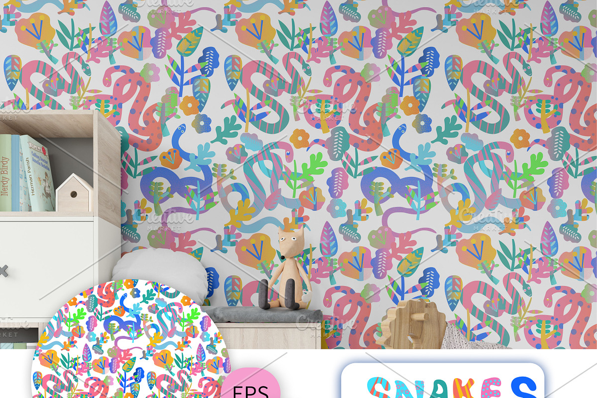 Snake pattern 100 ELEMEMENTS, a Pattern Graphic by Lineli (Photo 6 of 11)