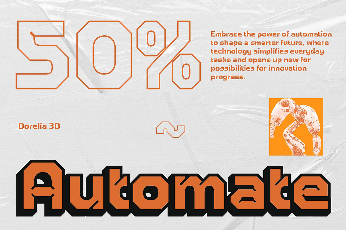 Dorelia 3D, a Sans Serif Font by Craft Supply Co. (Photo 2 of 8)