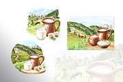 Dairy Farm. Watercolor collection, an Animal Illustration by Daria Ustiugova (Thumbnail 3 of 11)