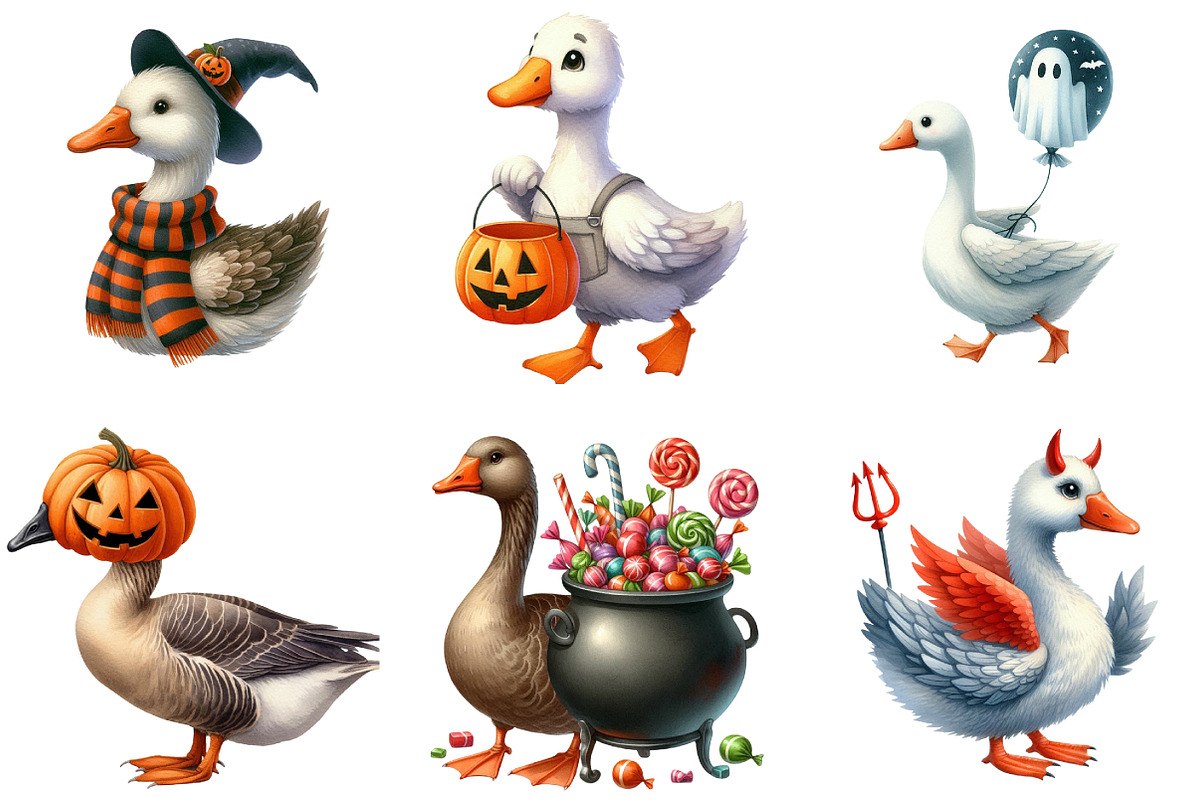 Goose Halloween Clipart, an Illustration by DreamArtGraphic (Photo 2 of 5)