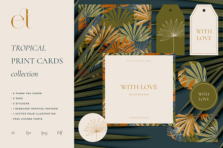 Tropical Print Cards Collection