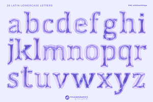 Purple Pop 3D Letters And Font