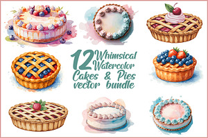 Colorful Pastry Clipart Set, an Illustration by hafijul