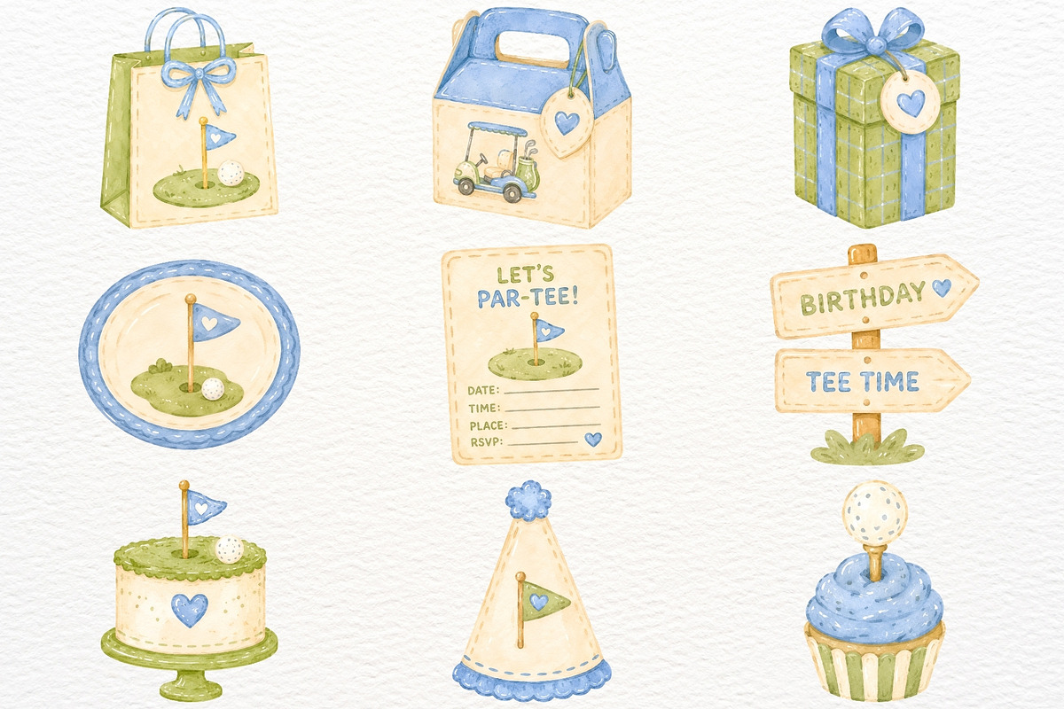 Golf Baby Shower Clipart PNG Animals, a Sport Illustration by SugarCloudStudioArt (Photo 6 of 9)