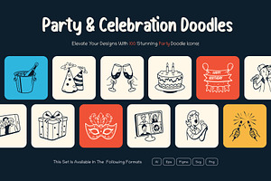 Party and Celebration Doodles Icon, an Object Graphic by Brickclay