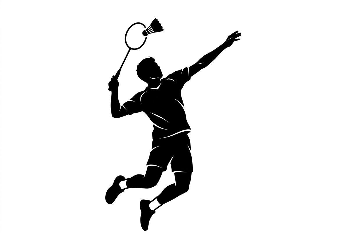 60 Badminton Player Smash Silhouette, a Person Illustration by Amazin_art (Photo 23 of 26)