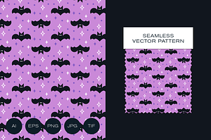 Bats and Stars Halloween Pattern