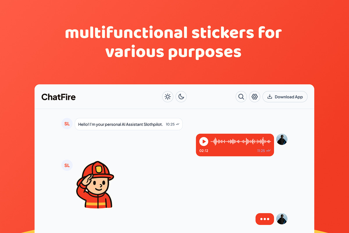 Firefighter Character Sticker Pack, an Illustration by anamwp (Photo 5 of 6)