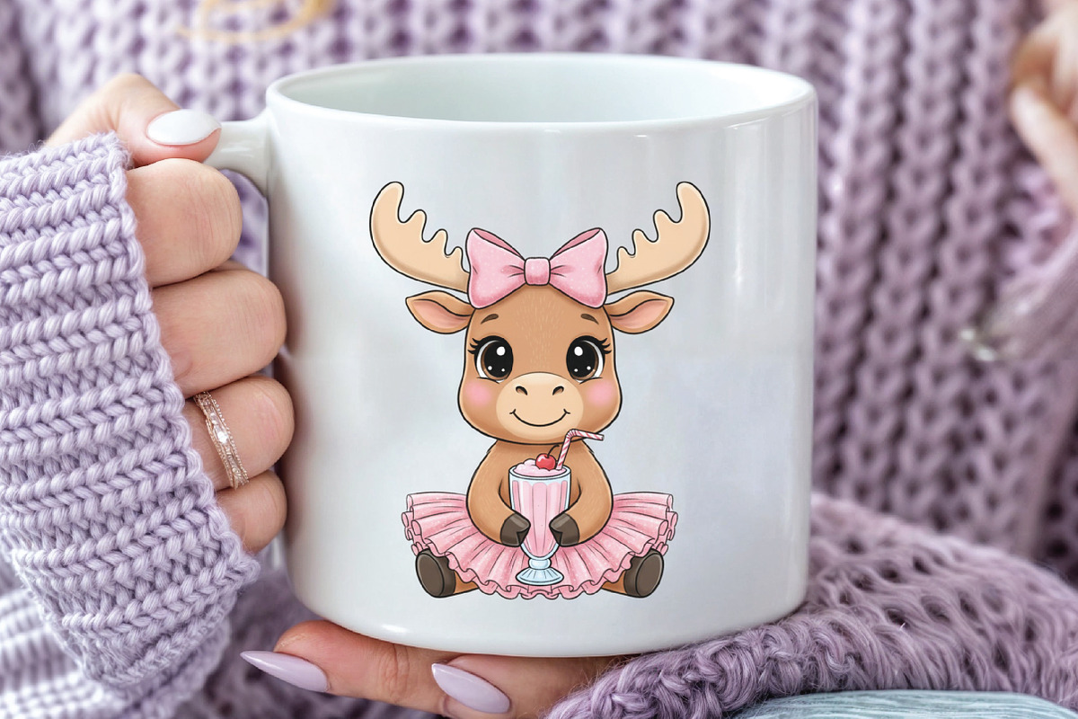 Cute Valentine Moose PNG Sublimation, an Illustration by CraftArtStudio (Photo 2 of 4)