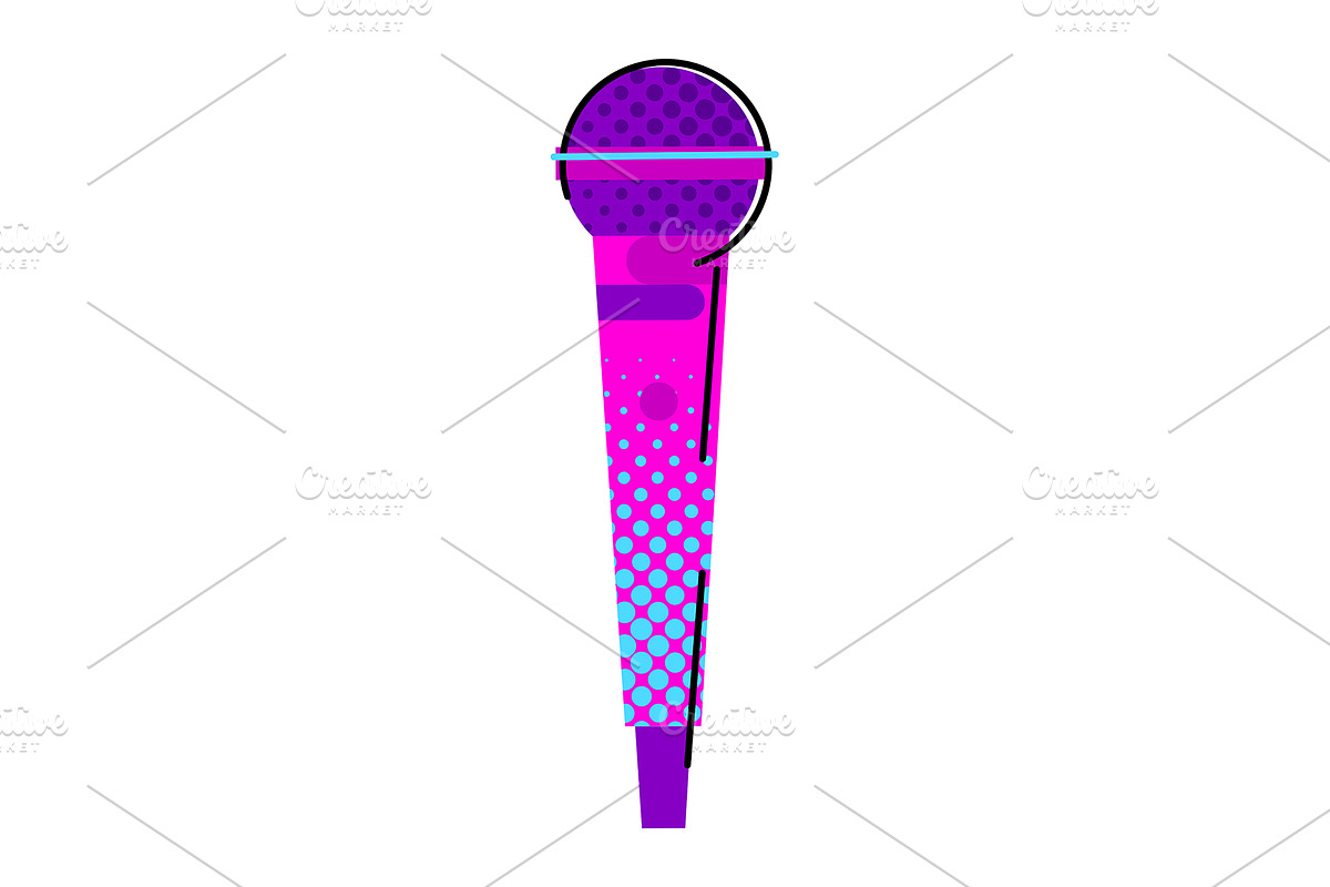 Illustration of musical microphone., an Object Illustration by incomible