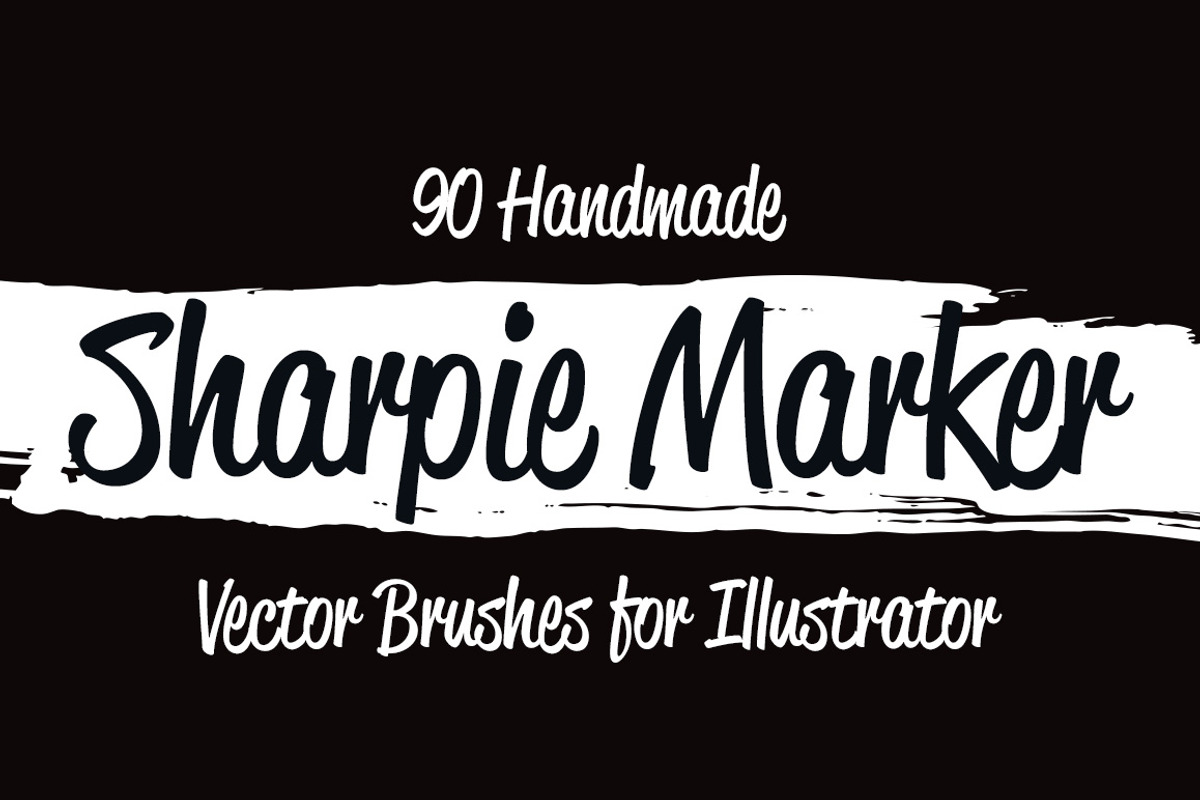 90 Sharpie Marker Vector Brushes, a Brush Add-On by Graphic Boutique (Photo 1 of 5)