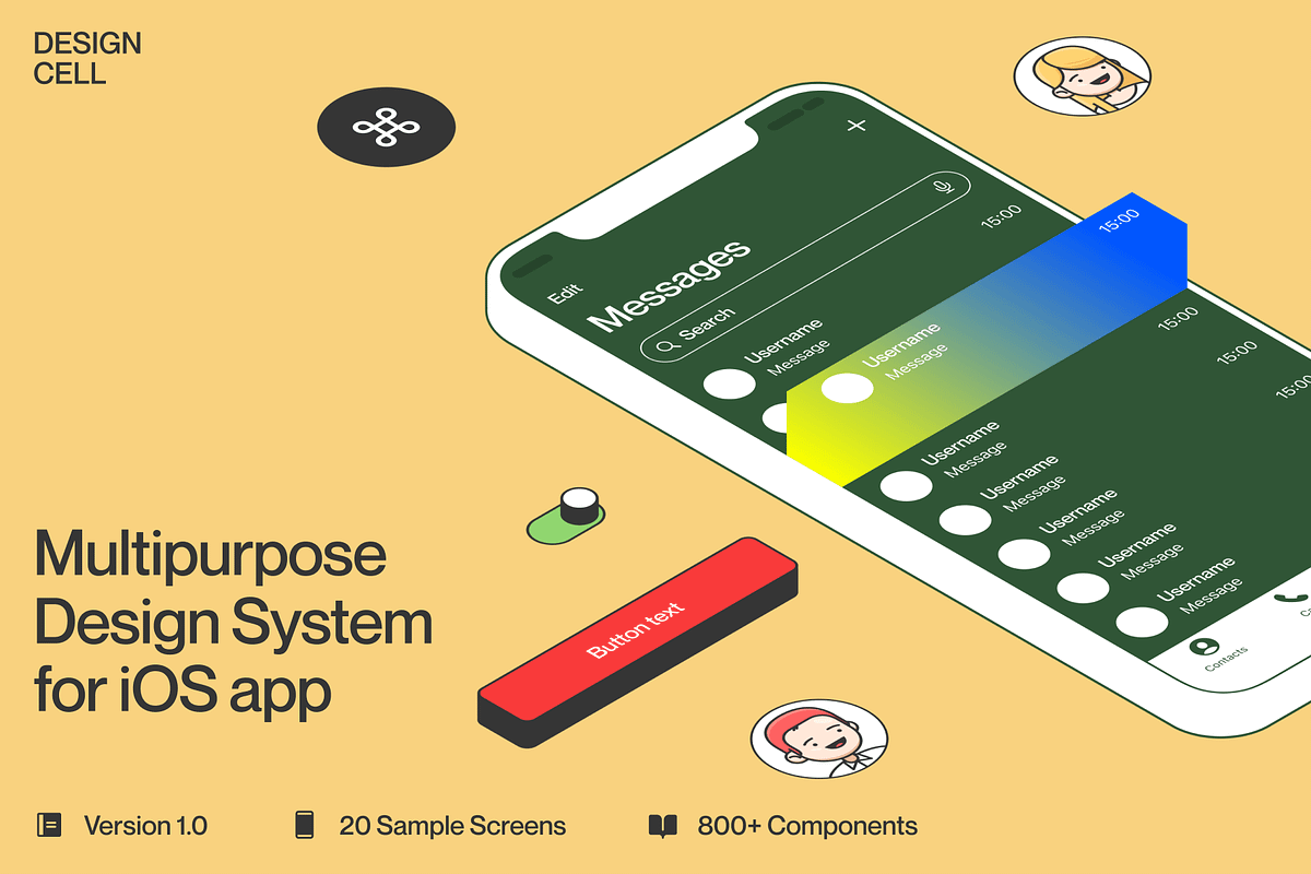 Design Cell UI Kit, an UI Kit Template by Craftwork