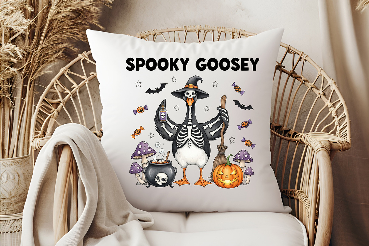 Spooky Goosey,Skeleton Goose Png,Fun, an Illustration by DreamCafeArt (Photo 6 of 7)