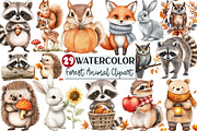 Autumn Forest Animal Clipart, an Illustration by Rose Art (Thumbnail 1 of 4)