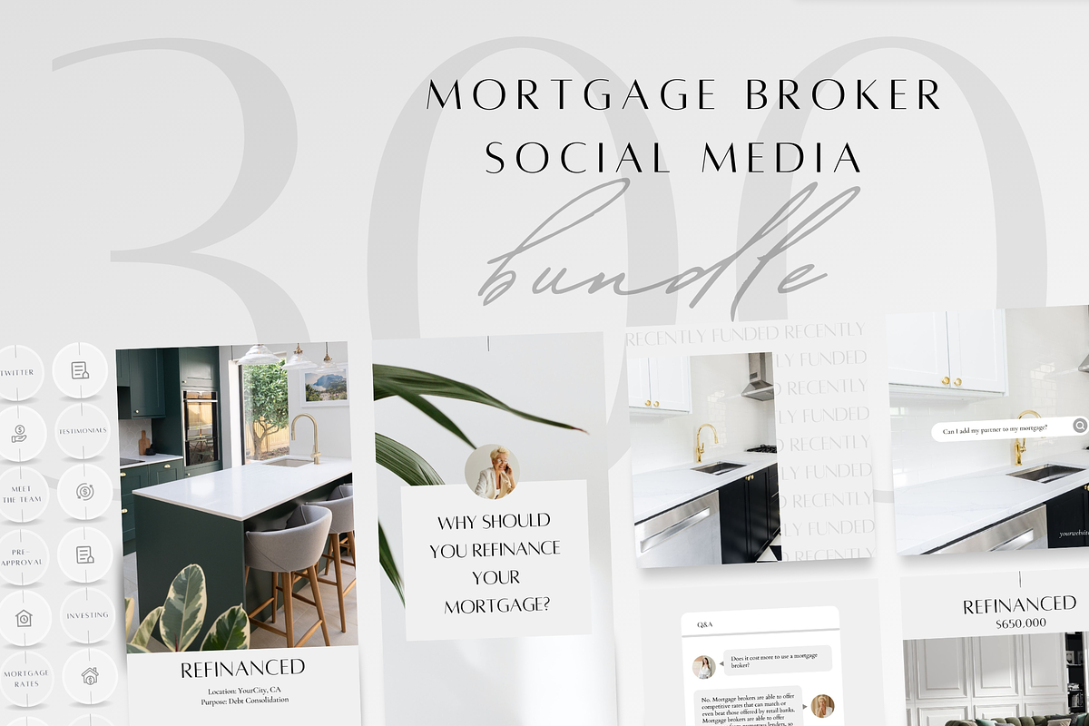 300 Mortgage Broker Bundle Social, a Social Media Template by ZoaniDesign (Photo 1 of 10)