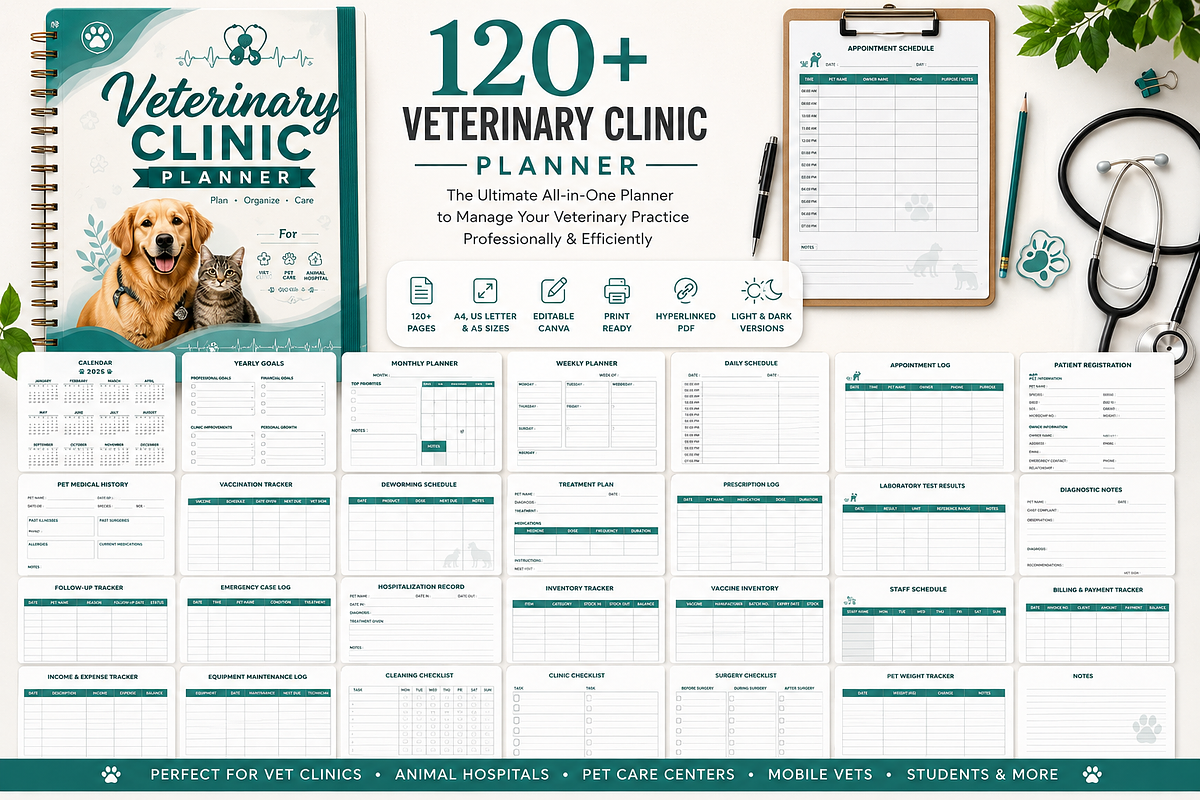 Veterinary Clinic Planner, a Stationery Template by S Graphic Studio (Photo 1 of 4)
