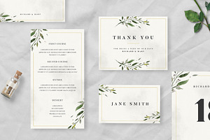 Watercolor Wedding Invitation Suite