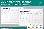 2027 Monthly Planner (MP049-27-L), a Stationery Template by mikhailmorosin (Thumbnail 1 of 7)