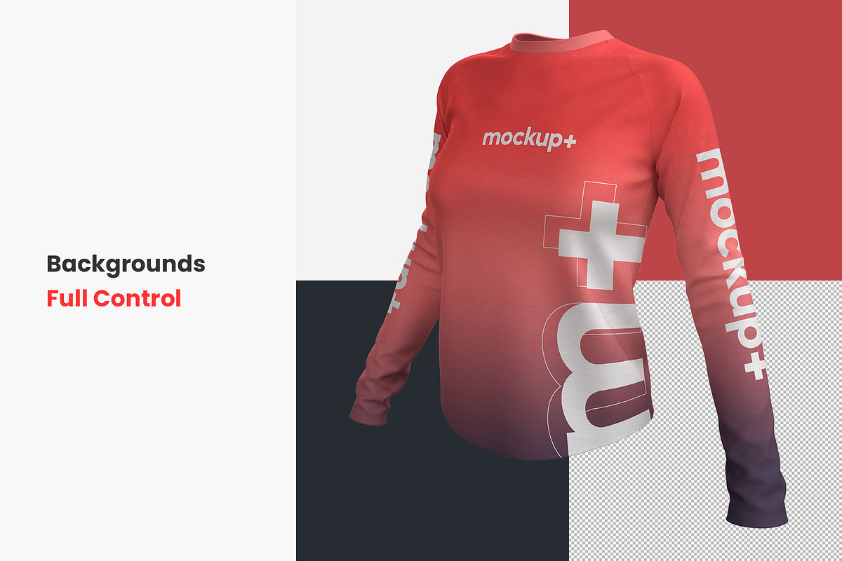 Long Sleeves Women T-Shirt Mockup, a Shirt Mockup by Mockup+ (Photo 5 of 5)