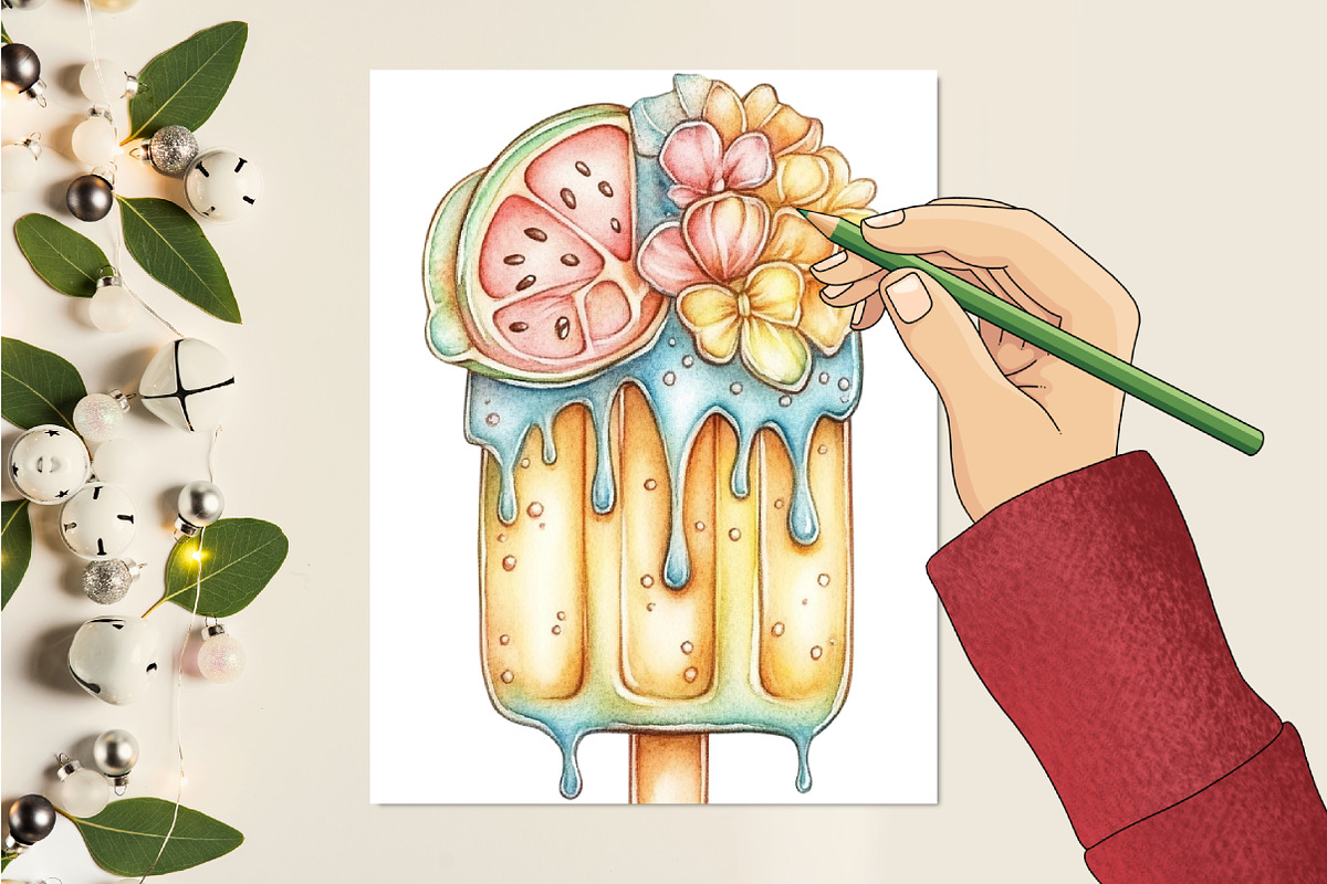 Whimsical Summer Ice Cream Clipart, a Seasonal Illustration by CitraGraphics (Photo 5 of 6)