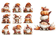 Autumn Gnome PNG Clipart Bundle, a Seasonal Illustration by Nicolle's Colorful Art (Thumbnail 6 of 6)
