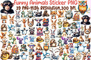 Funny Animals Clipart Sticker Clipar, an Illustration by Sublimation Artist (Thumbnail 1 of 6)
