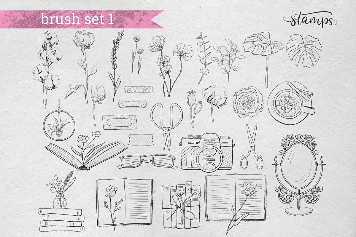 Cute Little Things for Procreate, a Brush Add-On by Gray Cat Graphics (Photo 3 of 10)