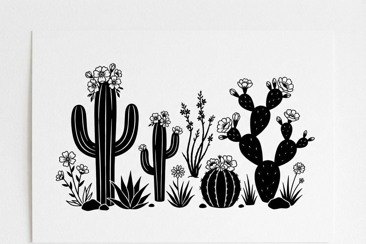 60 Desert Cactus Floral Silhouette, a Seasonal Illustration by Amazin_art (Photo 12 of 38)
