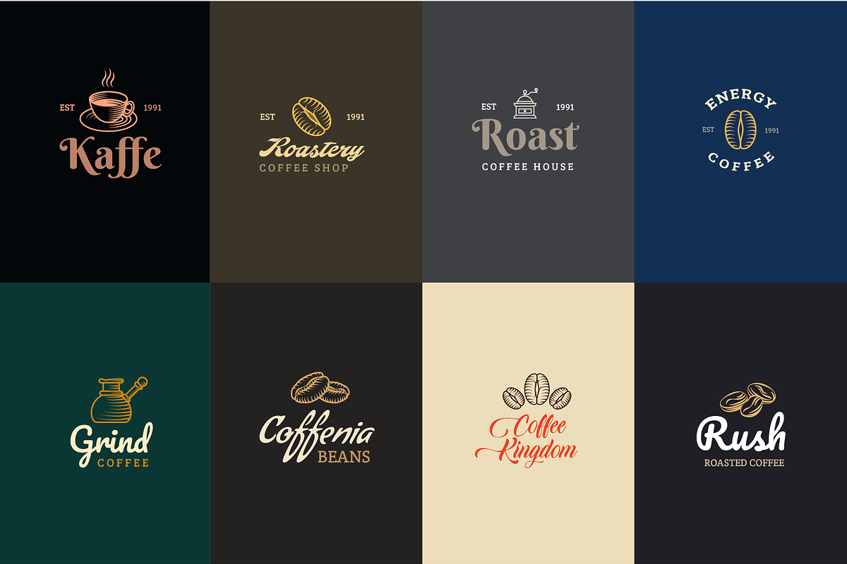 Coffee Logo Builder 100+ Variations, a Branding & Logo Template by Bunichi (Photo 4 of 9)