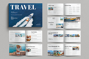 Travel Magazine Template Landscape, a Magazine Template by E-Type