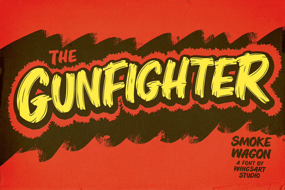 Smoke Wagon - A Western Brush Font, a Sans Serif Font by Wingsart Studio (Photo 5 of 15)