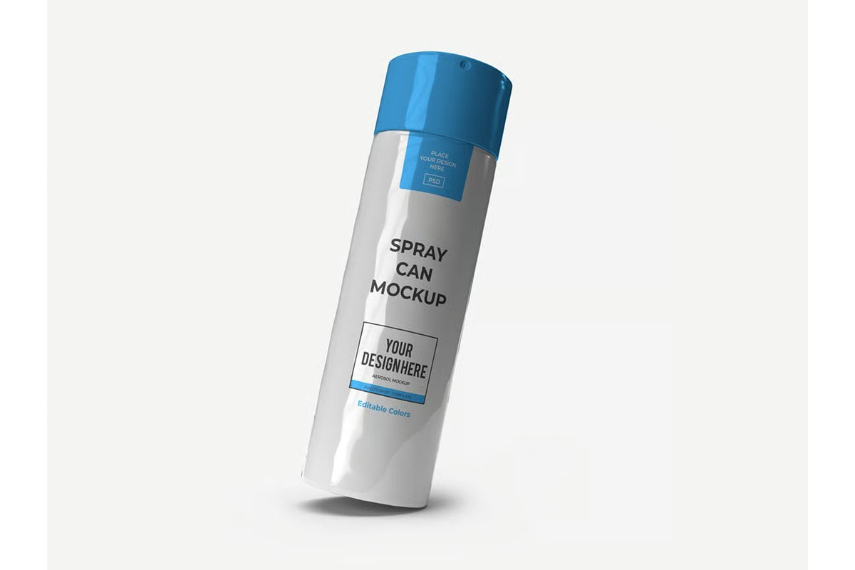 Aerosol Spray Bottle Mockup Template, a Packaging Mockup by DesignRushMarket (Photo 5 of 11)