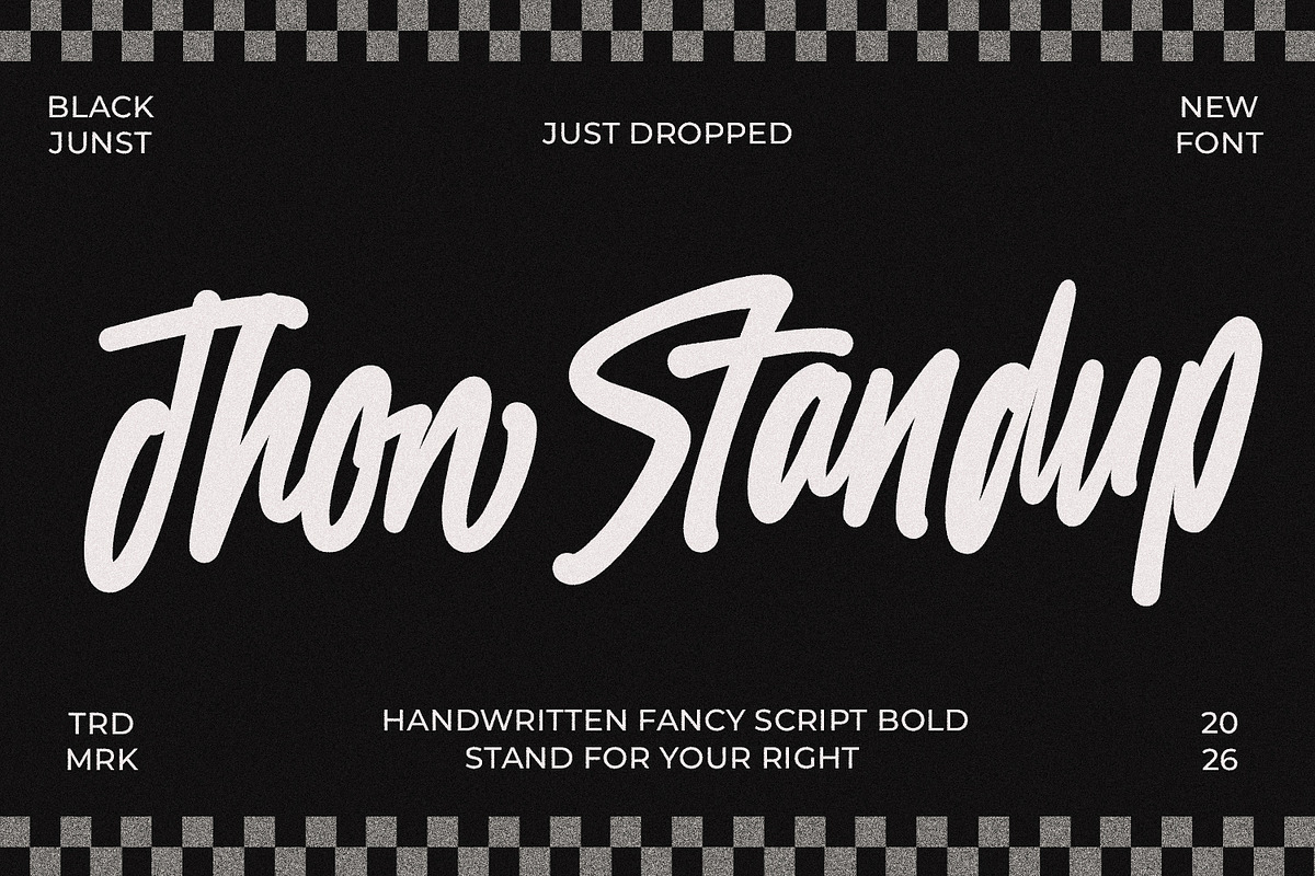 Jhon Standup - Streetwear Display, a Script Font by Black Junst (Photo 1 of 9)