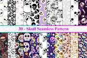 Skull Seamless Pattern, a Pattern Graphic by Digital Studio (Thumbnail 1 of 5)