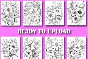 Flowers Coloring Book For Adults -V2