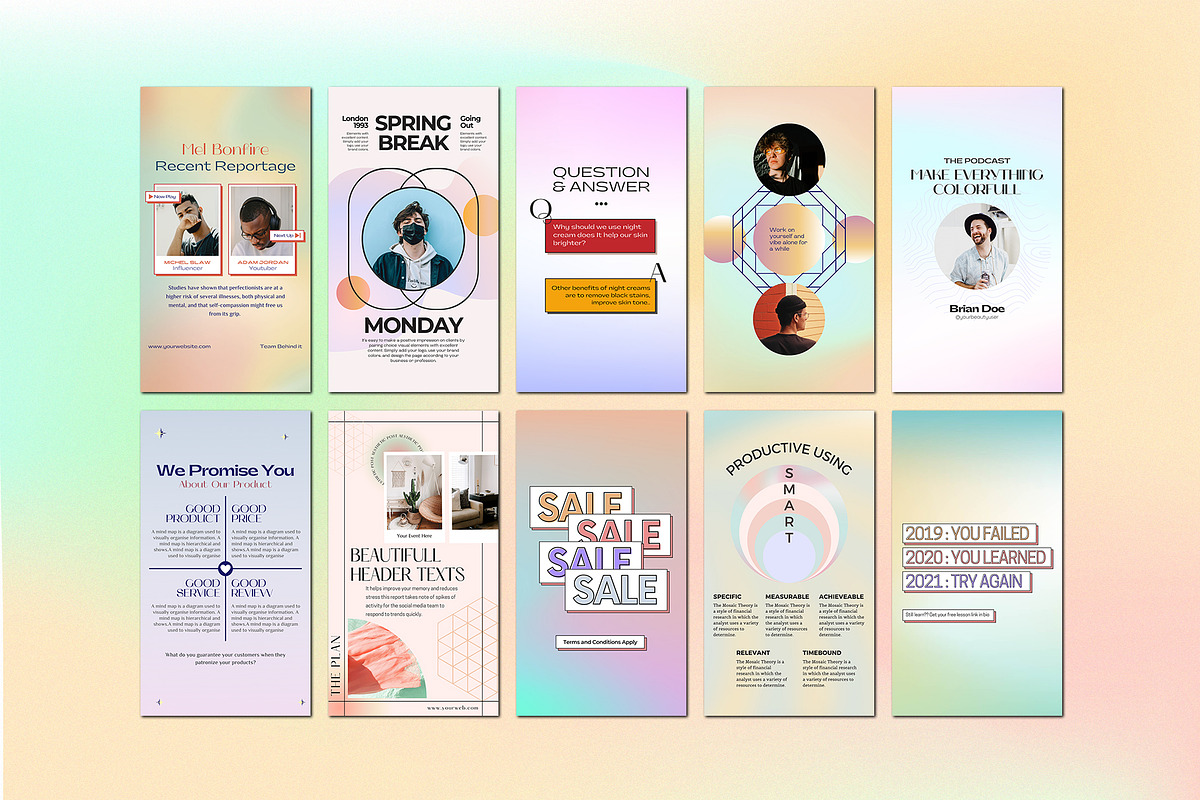Instagram Aesthetic Gradient CANVA, a Social Media Template by Analogi Studio (Photo 25 of 36)