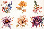 Watercolor Autumn Flower Clipart, an Illustration by Libby Wishes (Thumbnail 4 of 5)